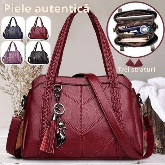 👜 Bolso clásico retro de gran capacidad y múltiples compartimentos para mujer, nuevo modelo 2026 de piel suave