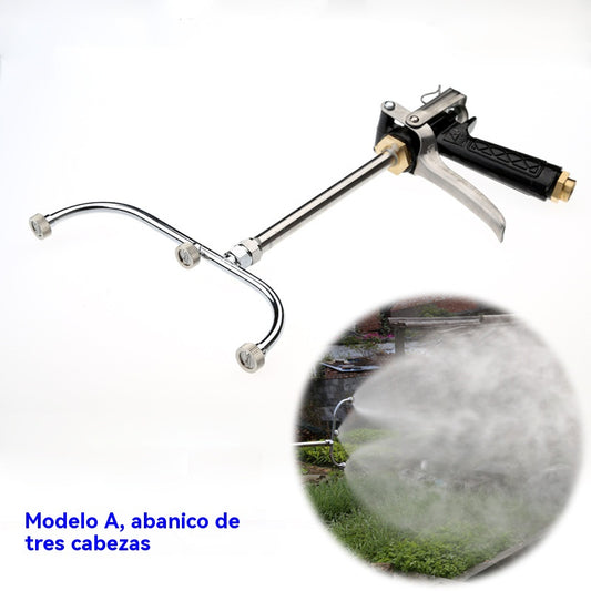 💦💦Nueva pistola pulverizadora de área amplia con niebla fina de cuatro cabezales en forma de abanico de acero inoxidable a prueba de óxido