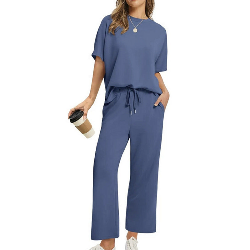 ✨Tendencias de estilo 2026✨ Conjunto elegante de dos piezas para mujer, compuesto por una parte superior y pantalones a juego: casual y sofisticado para el uso diario.