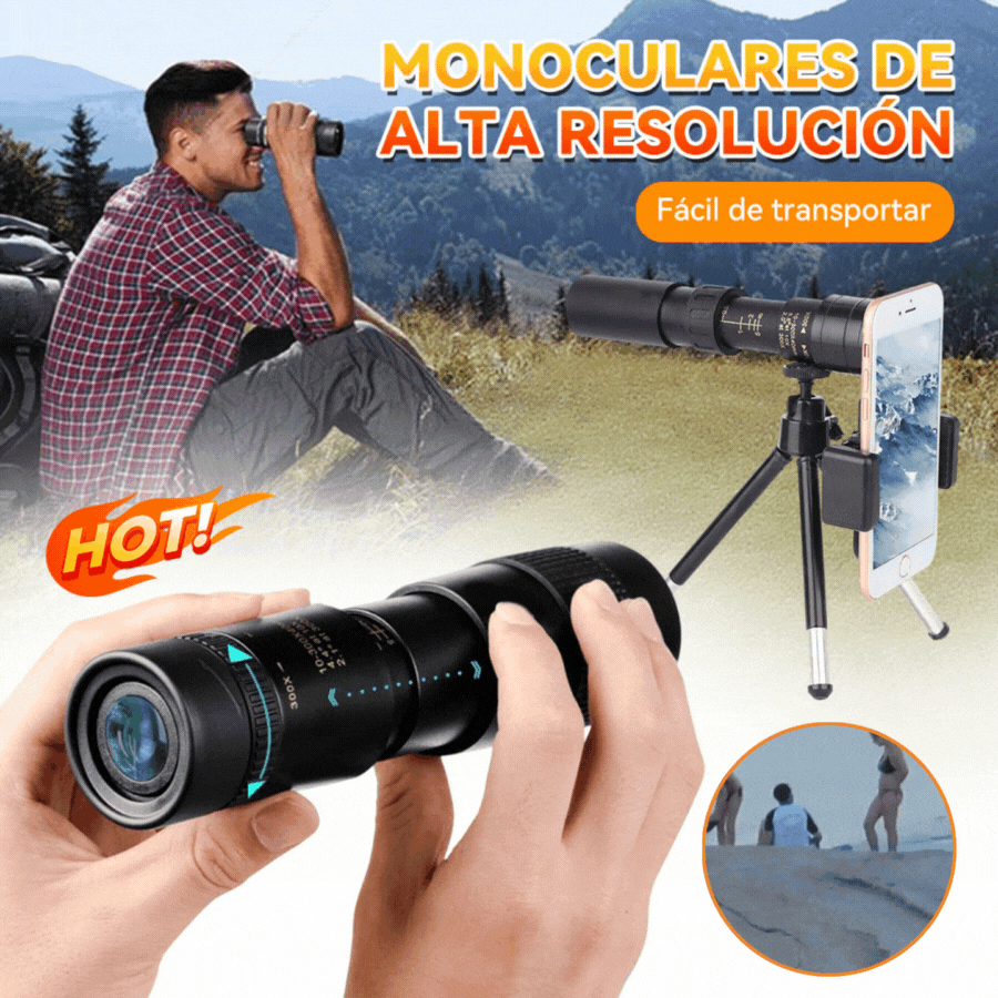 🔥🔥【juego de 6 piezas】🔥 Telescopio monocular con zoom de 10-300x