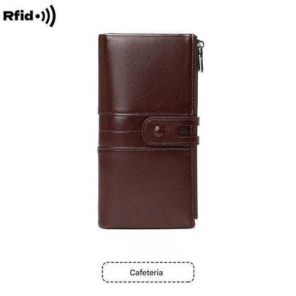 💖👜【Oferta por tiempo limitado -50%】Cartera antimagnética de cuero genuino para mujer, el modelo más vendido de 2026