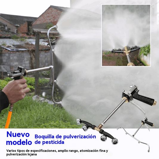 💦💦Nueva pistola pulverizadora de área amplia con niebla fina de cuatro cabezales en forma de abanico de acero inoxidable a prueba de óxido