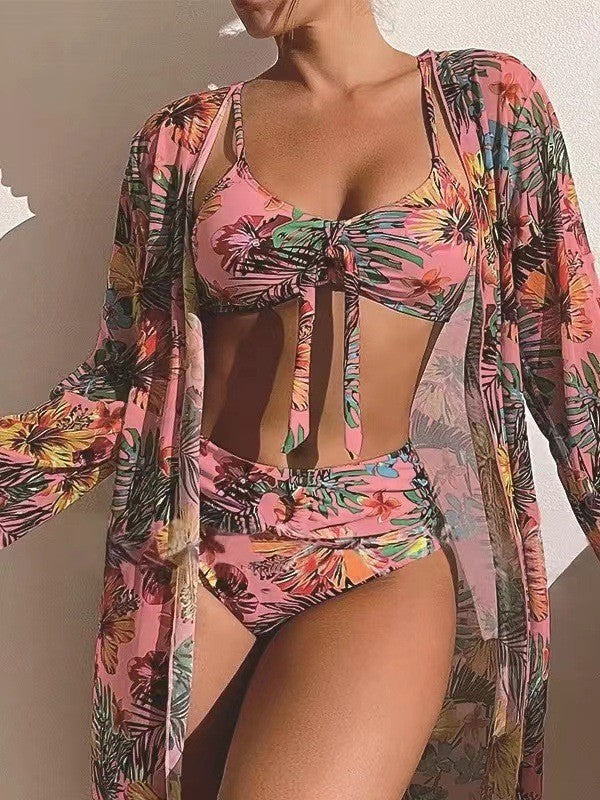 👙☀️【S-2XL】【Conjunto de tres piezas】Conjunto de traje de baño de 3 piezas con bufanda de nuevo estilo 2026