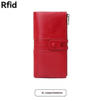 💖👜【Oferta por tiempo limitado -50%】Cartera antimagnética de cuero genuino para mujer, el modelo más vendido de 2026