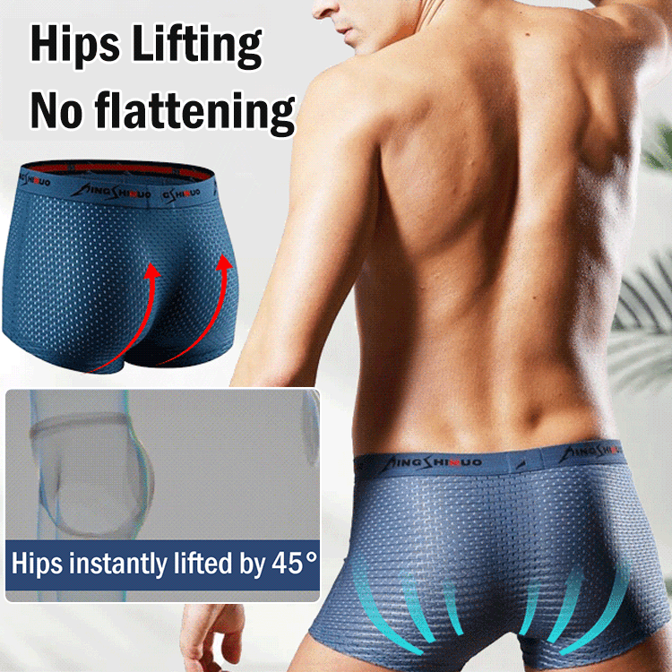 🔥【¡50% de descuento!6 piezas】Calzoncillos tipo bóxer de seda helada de verano para hombre