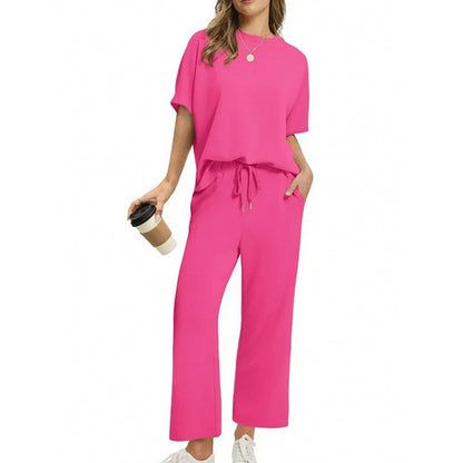 ✨Tendencias de estilo 2026✨ Conjunto elegante de dos piezas para mujer, compuesto por una parte superior y pantalones a juego: casual y sofisticado para el uso diario.