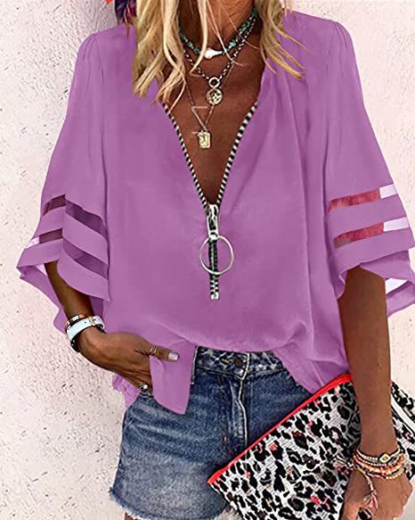 【S-2XL】Tops de gasa casuales para mujer