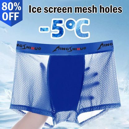 🔥【¡50% de descuento!6 piezas】Calzoncillos tipo bóxer de seda helada de verano para hombre