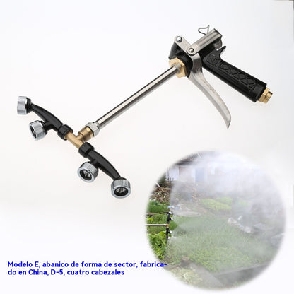 💦💦Nueva pistola pulverizadora de área amplia con niebla fina de cuatro cabezales en forma de abanico de acero inoxidable a prueba de óxido