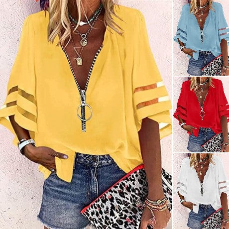 【S-2XL】Tops de gasa casuales para mujer