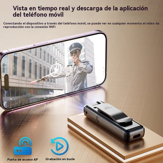 🔥【¡Oferta por tiempo limitado!】⏳Cámara de alta definición, grabadora portátil para llevar en el pecho, cámara de acción profesional.